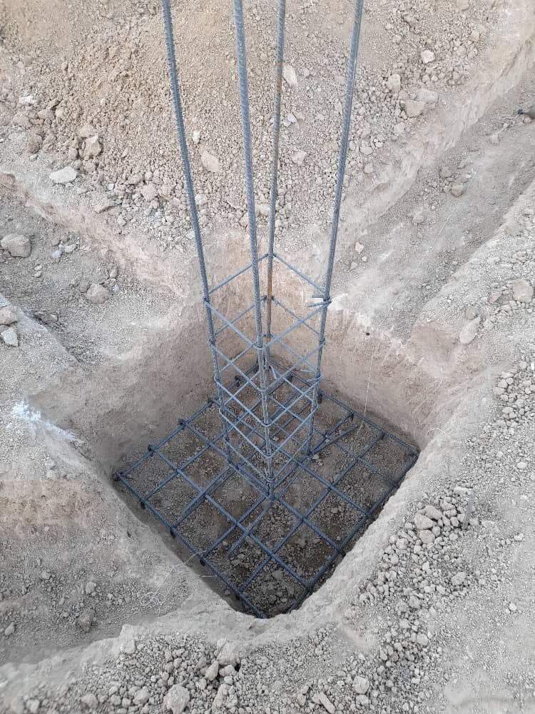 Steel and concrete footings